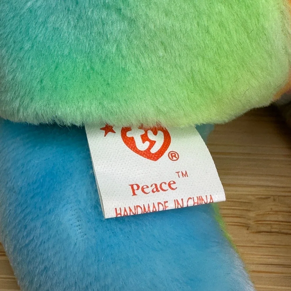 Ty Beanie Babies Peace Bear Vintage Plush Toy‎ Tie Dye Rainbow Beautiful Colors